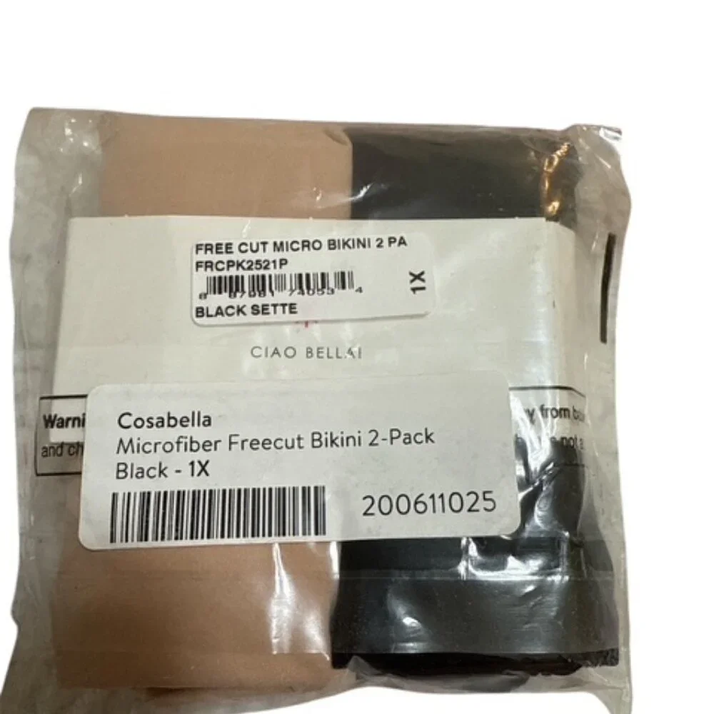 Cosabella Microfiber Freecut Bikini 2 Pack Black/Nude Size‎ 1X